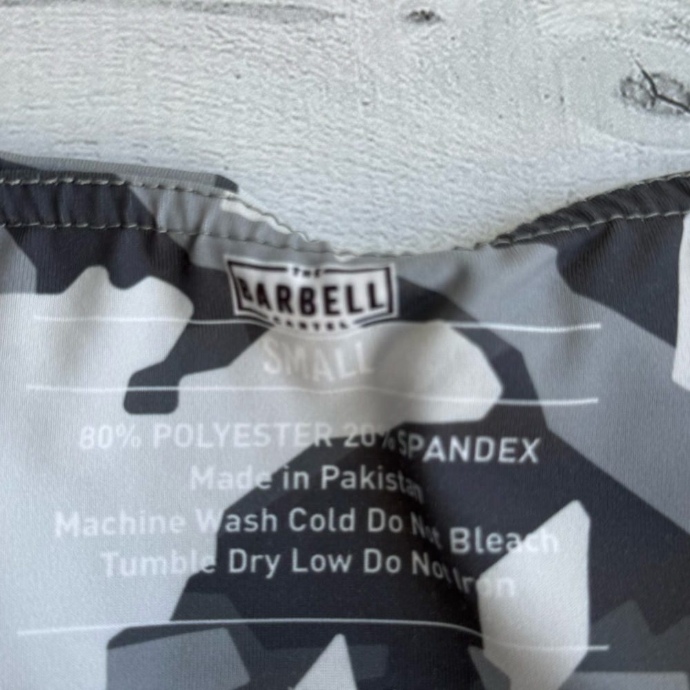 The Barbell Cartel Women’s Camo Gray, Black & White Comp Short 2.5” Size S - Picture 5 of 6